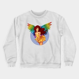 Rainbow Sexy Angel Pinup Crewneck Sweatshirt